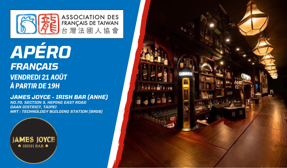 Apéro Français du 21 août 2026 au James Joyce Irish Bar